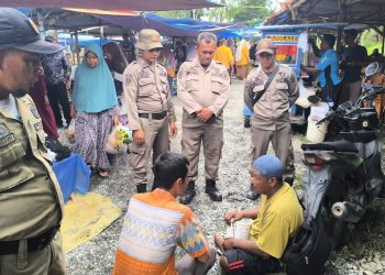 Satpol PP-WH Nagan Raya Tertibkan Gelandangan dan Pengemis di Pasar Tradisional Arongan