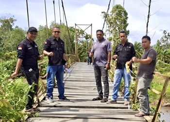 PUPR Aceh Barat Rehabilitasi Jembatan Gantung Ujong Simpang, Lantai Kayu Diganti Plat Baja